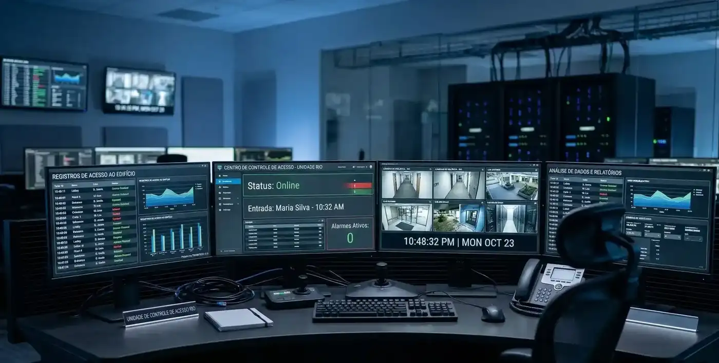 Integração de tecnologias de segurança e acesso.